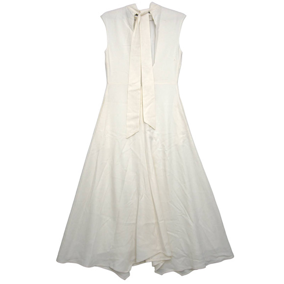 REISS Livvy Open Back Midi Dress Size 6 White Sleeveless Mock Neck 0152 - Picture 4 of 16